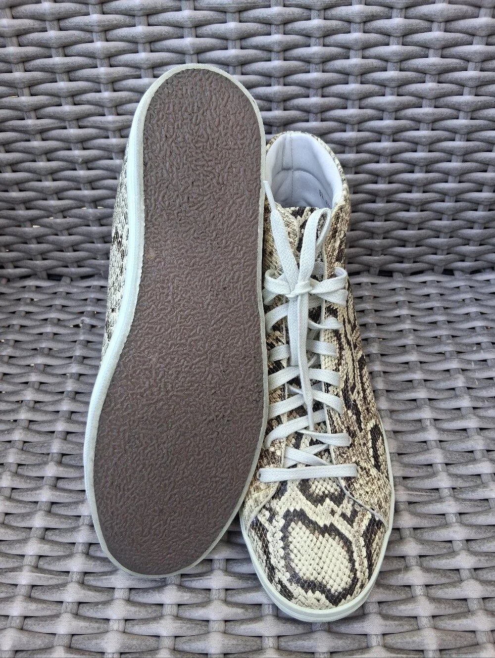 Freda Salvador High-Top Snake Print Sneakers - Neutral